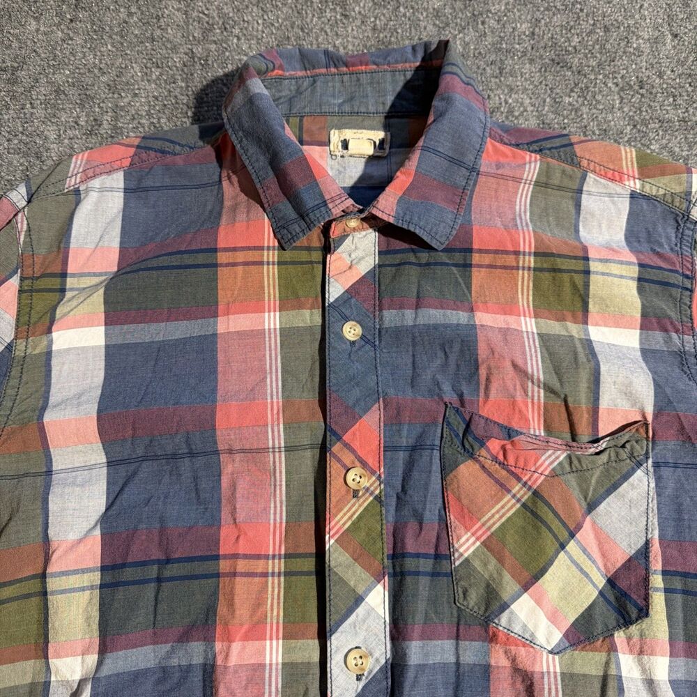 1901 Shirt Mens Medium Red Plaid Button Down Long Sleeve 100% Cotton